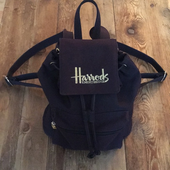 Harrods Handbags - Harrods Knights Bridge black backpack